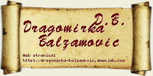 Dragomirka Balzamović vizit kartica